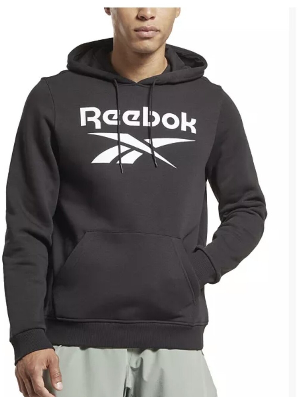 Reebok Men's Identity Fleece Stacked Logo Pullover Hoodie